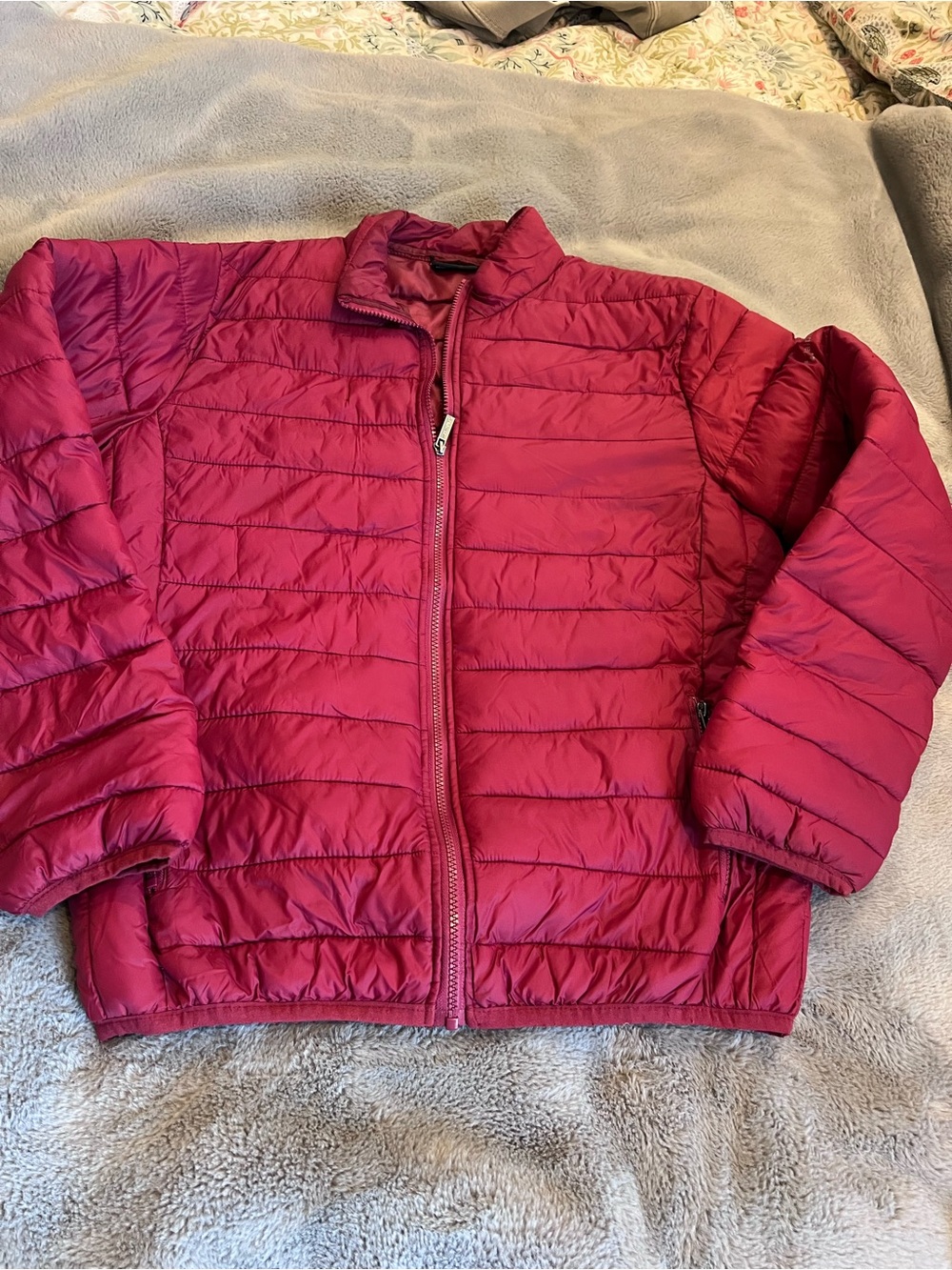 Alpine Swiss Men's Quilted Puffer Jacket in Red Outdoor Coat M